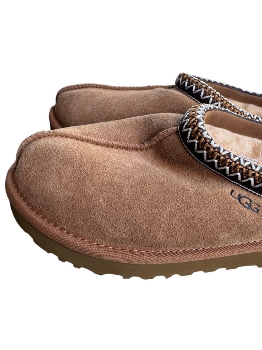 UGG Tasman Chestnut Slippers Womens Size 7 Suede Sheepskin Lined Shoes 1019066K - Picture 13 of 14